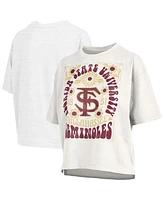 Pressbox Women's White Florida State Seminoles Harmony Oversized T-Shirt