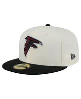 New Era Men's White/Black Atlanta Falcons Main 59FIFTY Fitted Hat