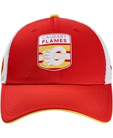 Fanatics Men's Red/White Calgary Flames Authentic Pro Draft Podium Trucker Adjustable Hat
