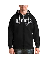 Antigua Men's Black Las Vegas Raiders Wordmark Victory Full-Zip Hoodie