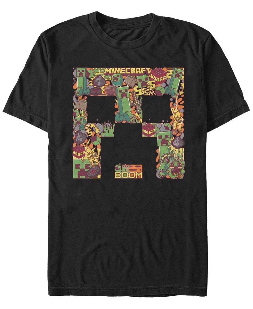 Fifth Sun Men's Creeper Face Collage Short Sleeve T-Shirt