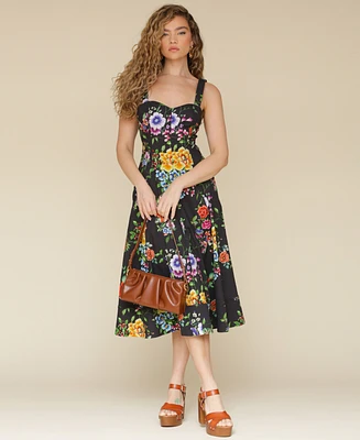 Avec Les Filles Women's Fit & Flare Floral-Print Dress