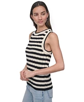 Dkny Jeans Petite Cotton Ribbed Sweater Tank Top