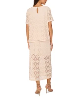 Vince Camuto Women's Crochet Short-Sleeve Blouse