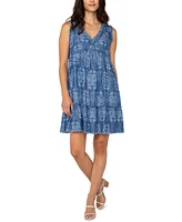 Liverpool Los Angeles Petite Printed Frayed Dress