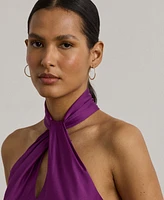 Lauren Ralph Women's Charmeuse Halter Cocktail Dress