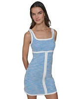Karl Lagerfeld Paris Women's Tweed Square-Neck Sleeveless Sheath Dress