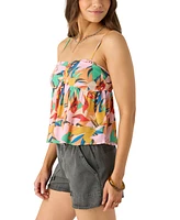O'Neill Juniors' Reeta Printed Crinkled Sleeveless Top