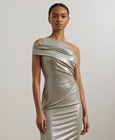 Lauren Ralph Women's Metallic One-Shoulder Cocktail Dress