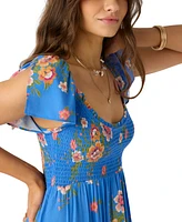 O'Neill Juniors' Larissa Printed Smocked Midi Dress