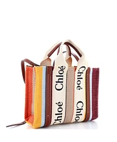 Pre-Owned Chloe Small Woody Convertible Tote Canvas with Leather