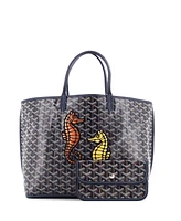 Pre-Owned Goyard Pm Anjou Reversible Tote Embroidered Coated Canvas