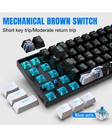 60% Mechanical Gaming Keyboard,61 Keys Blue Switches,Wired Mechanical Keyboard with Led Backlit,Compact Ergonomic Keyboard (Black)
