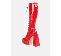 Snowflakes High Platform Calf Boots