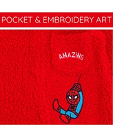 Avengers Baby Boys Marvel Spider-Man Cozy Sherpa Zip Up Cosplay Coverall
