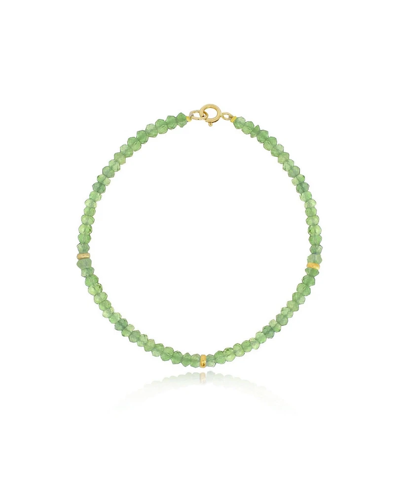 The Lovery Peridot Bead Bracelet 14K Gold