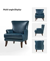 Hardamon Contemporary Leather Arm Chair with Nailhead Trim