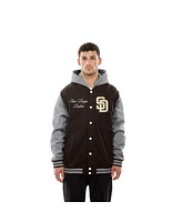 New Era Men's Brown San Diego Padres Throwback Prep Full-Snap Hoodie Jacket