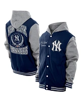 New Era Men's Navy York Yankees Throwback Prep Full-Snap Hoodie Jacket