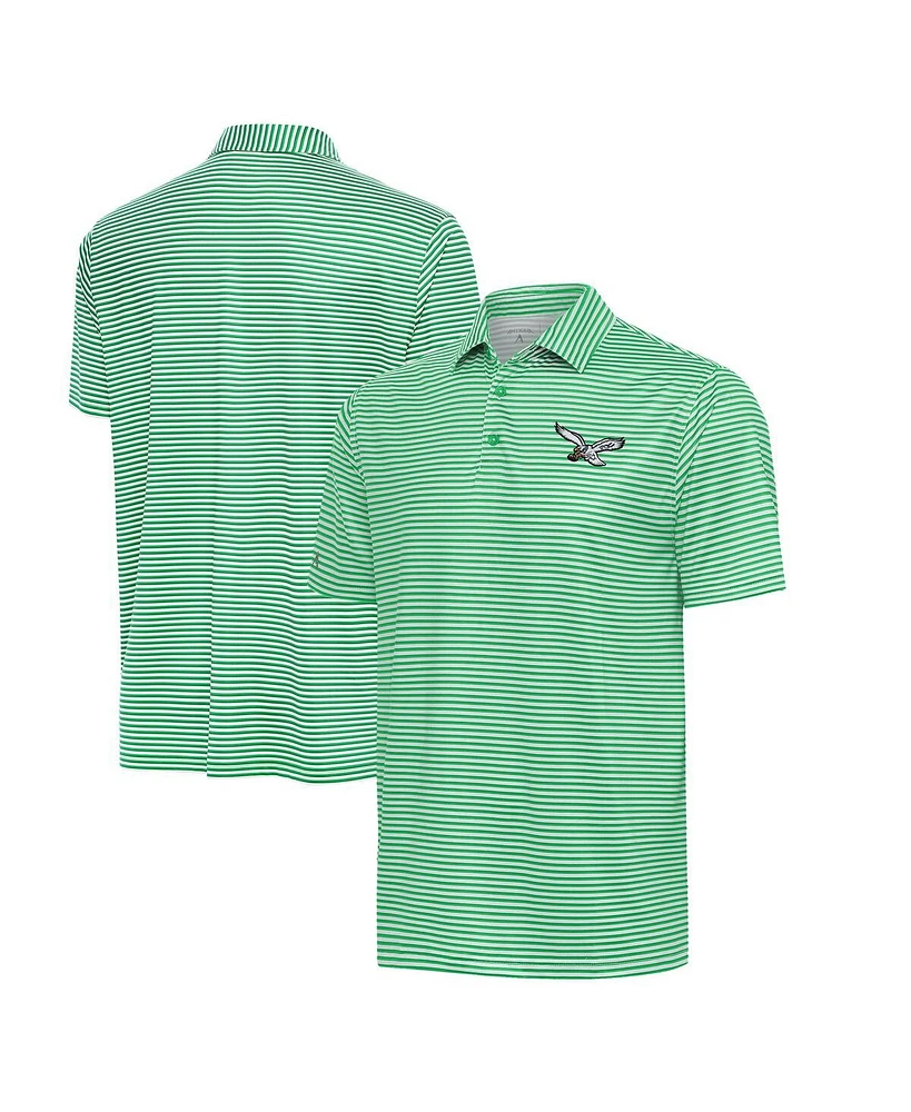 Antigua Men's Kelly Green/White Philadelphia Eagles Skills Polo Shirt