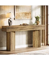 Tribesigns 63-Inch Farmhouse Console Table, Narrow Long Sofa Table Behind Couch, Wood Entry Console for Entryway, Living Room, Foyer, Rustic Brown