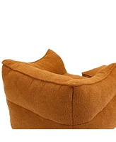 Memory Foam Bean Bag Chair with High Back and Footstool for Living Room or Bedroom, Pre Filled Lazy Sofa Lounger with Durable Cover -The Pop Home