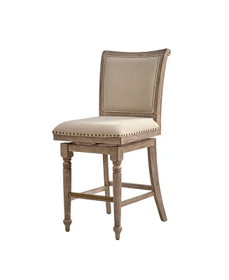 Rodolphe Bar Stool set with nailhead trims