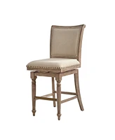 Rodolphe Bar Stool set with nailhead trims