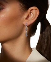 Eliot Danori Silver-Tone Cubic Zirconia Linear Drop Earrings, Exclusively at Macy's