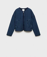 Mango Women's Zipper Cotton Jacket