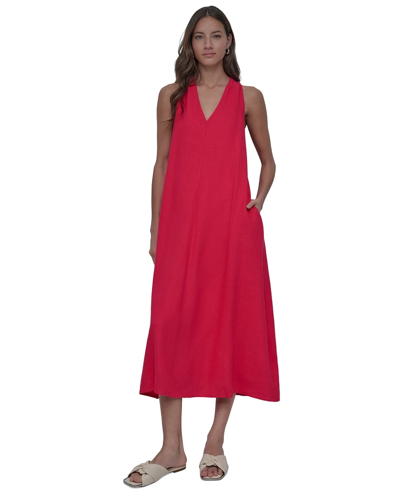 Dkny Jeans Women's V-Neck Racerback Swing Dress
