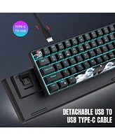 Wired 60% Mechanical Gaming Keyboard, Blue Switch 61 Key Keyboard with Rgb Backlit and Ultra-Compact