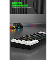 Risokeys 60% wired Gaming keyboard, Rgb backlit ultra-small keyboard, waterproof portable, computer/Mac game keyboard (Black)