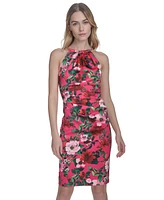 Eliza J Women's Printed Side-Pleat Sleeveless Sheath Dress