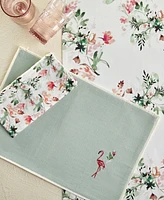 Tableau Flamingo Embroidered Placemats, Set of 4