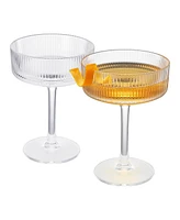 The Wine Savant Khen Art Deco Shatterproof Coupe Glasses, Set of 2