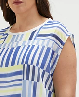 Ella Rafaella Plus Striped Sleeveless Top