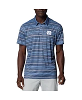 Columbia Men's Carolina Blue North Tar Heels Pfg Super Terminal Tackle Omni-Shade Stripe Polo Shirt