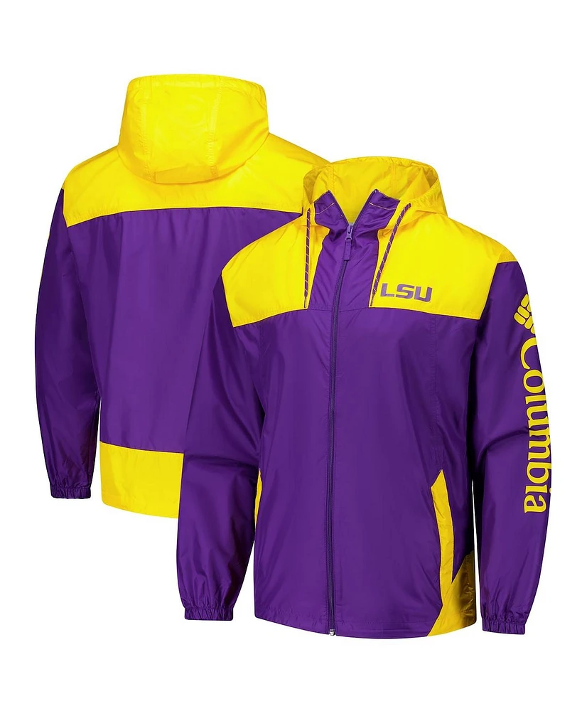 Columbia Men's Purple Lsu Tigers Flash Challenger Ii Omni-Shade Full-Zip Windbreaker Jacket
