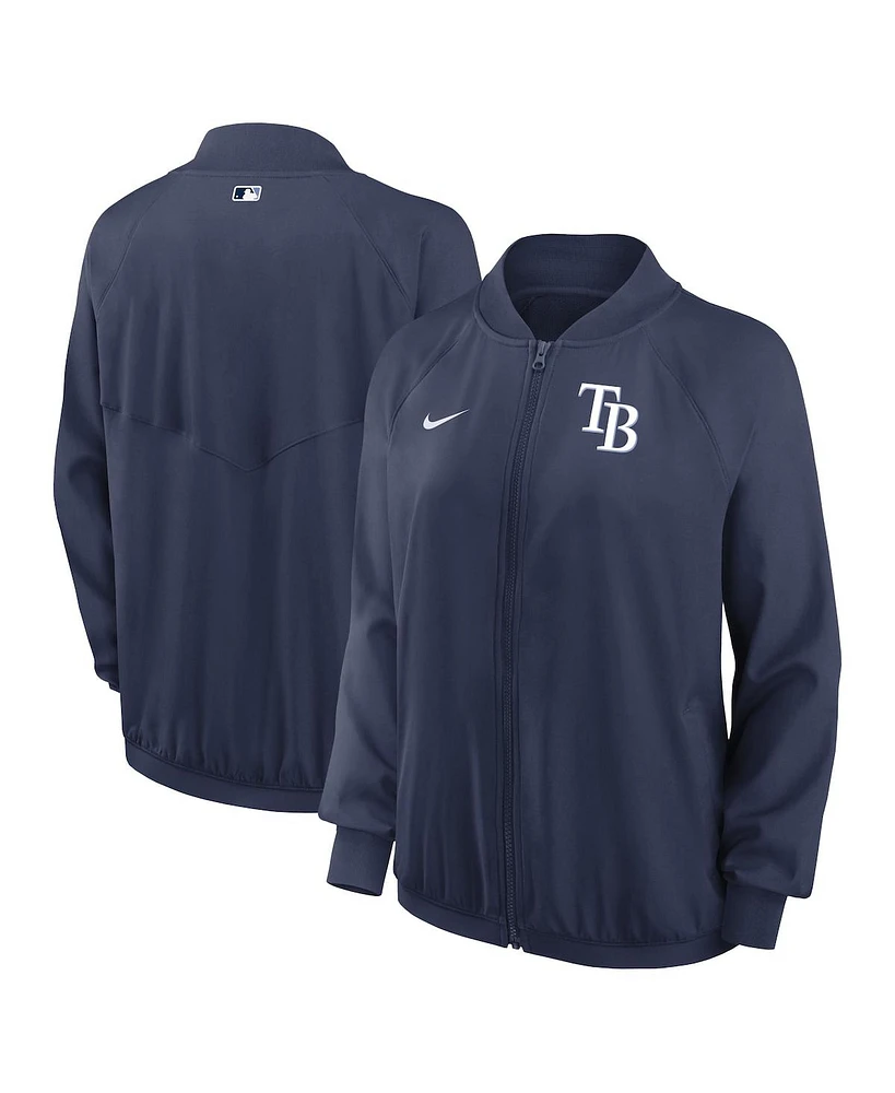 Nike Women's Navy Tampa Bay Rays Authentic Collection Team Raglan Performance Full-Zip Jacket