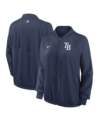 Nike Women's Navy Tampa Bay Rays Authentic Collection Team Raglan Performance Full-Zip Jacket