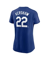 Nike Women's Clayton Kershaw Royal Los Angeles Dodgers Fuse Name Number T-Shirt