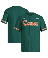 Adidas Men's Green Miami Hurricanes Reversible Retro Full-Button Baseball Jersey