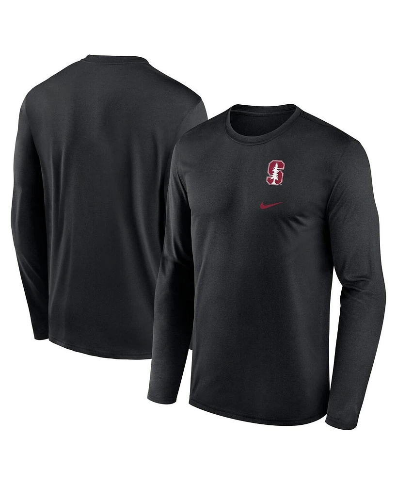 Nike Men's Black Stanford Cardinal Primary Stack Legend Long Sleeve T-Shirt