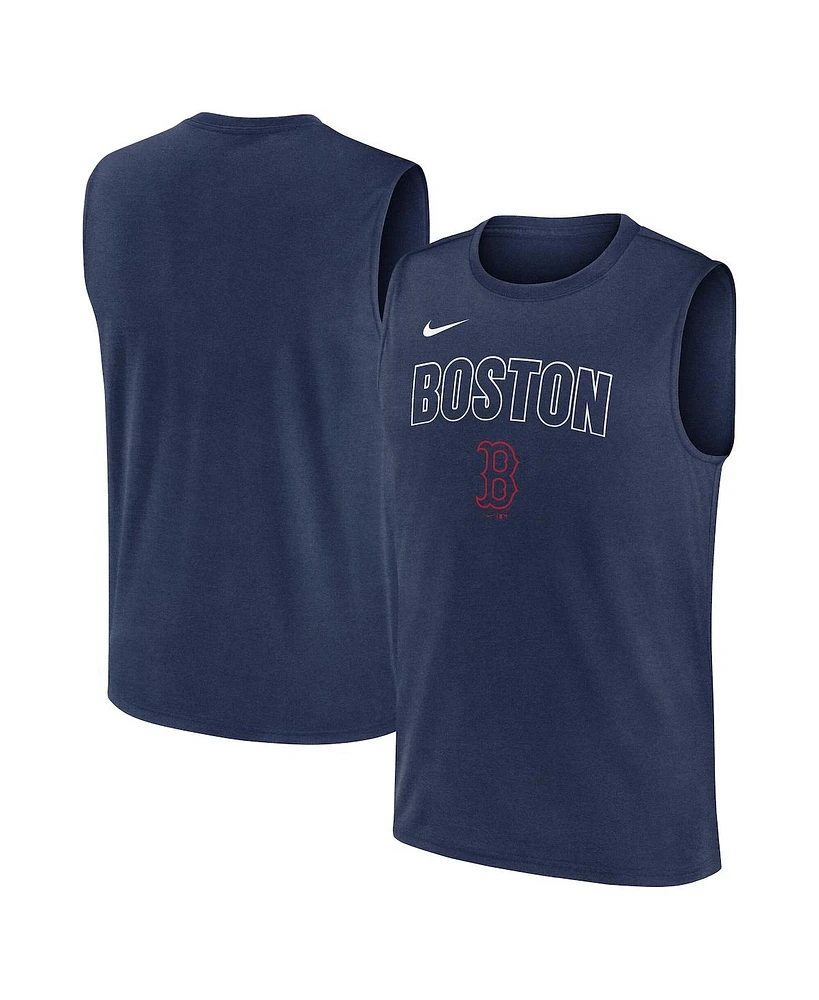 Nike Men's Navy Boston Red Sox Knockout Performance Muscle Tank Top