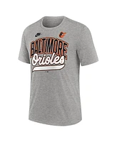 Nike Men's Heather Gray Baltimore Orioles Cooperstown Collection Retro Tri-Blend T-Shirt