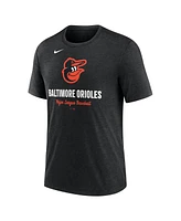 Nike Men's Heather Black Baltimore Orioles Logo Tri-Blend T-Shirt