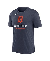 Nike Men's Heather Navy Detroit Tigers Logo Tri-Blend T-Shirt