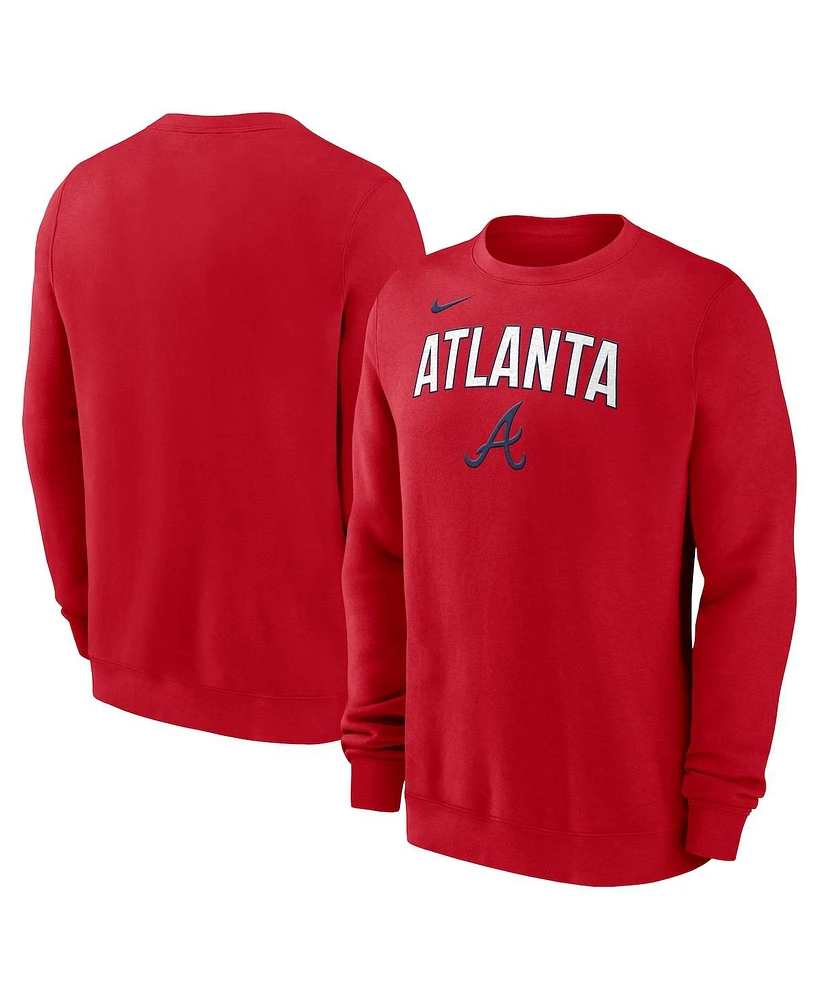 Nike Men's Red Atlanta Braves Pullover Sweatshirt