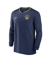 Nike Men's Navy Milwaukee Brewers Authentic Collection Performance Half-Zip Top